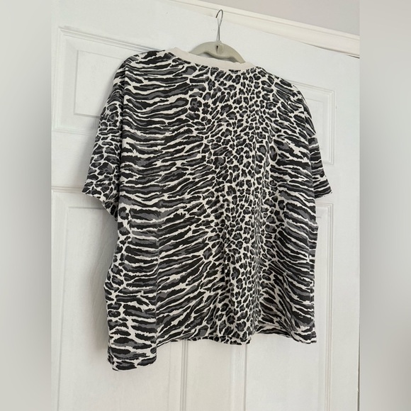 Current/Elliott leopard animal print tee shirt - size 3 (Large) - Picture 4 of 5